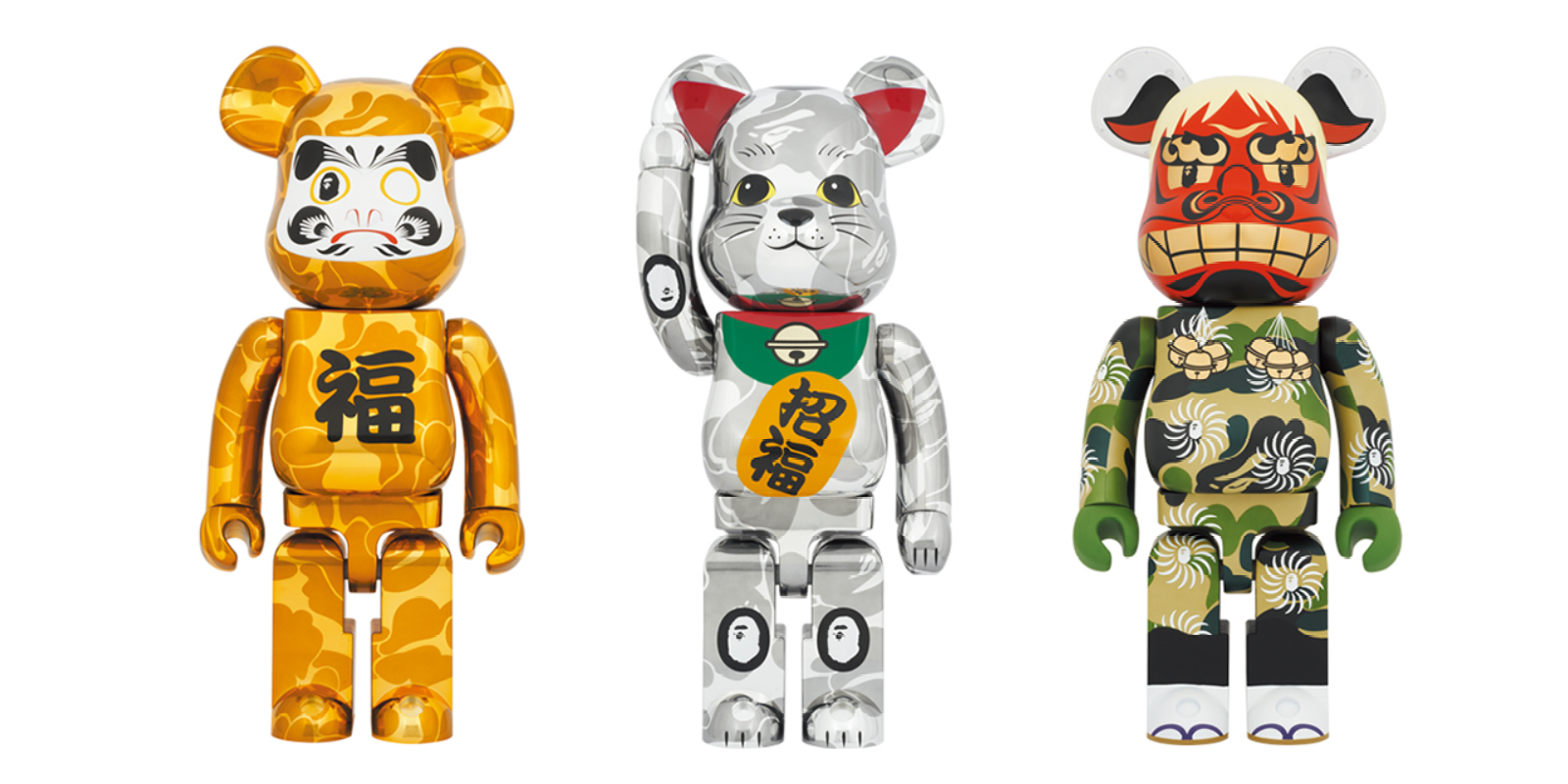 抽選：12/25まで】BE@RBRICK BAPE® 招き猫 / 達磨 / 獅子舞 | 転売たぬき